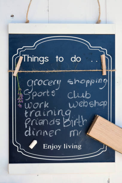 istock Black chalk board with a to do list with white chalk writing 809920758