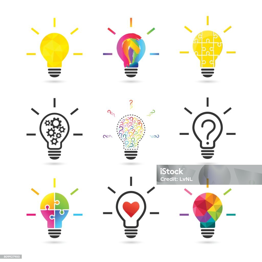 Lightbulb concepts Light bulb concept. Set made of various design and style. Light Bulb stock vector