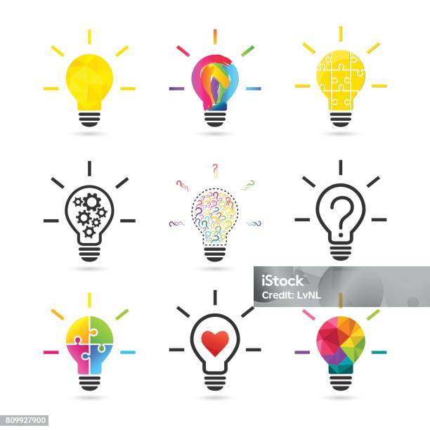 Lightbulb Concepts Stock Illustration - Download Image Now - Light Bulb, Icon Symbol, Inspiration