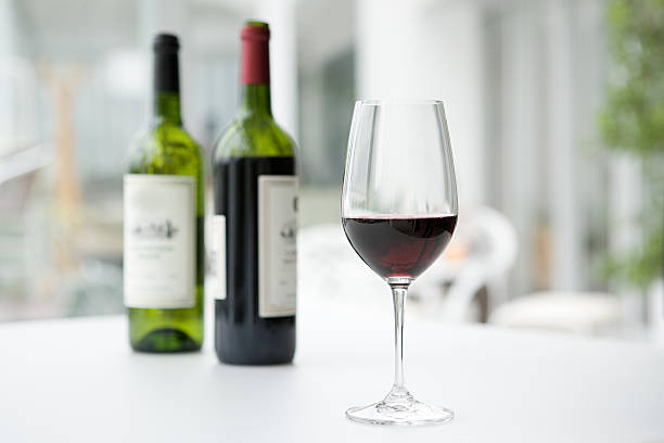 Red wine  bottle empty nobody glass stock pictures, royalty-free photos & images