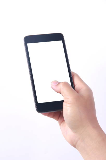 istock Male hand holding blank mobile phone 809940434