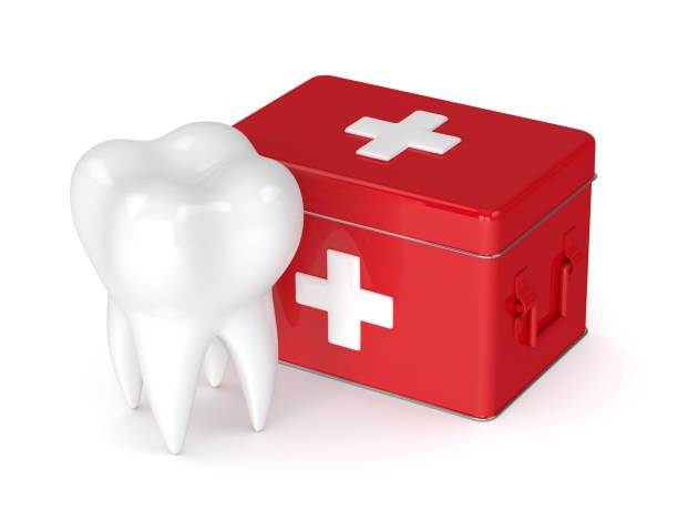 istock 3d render of tooth with first aid kit 809940602