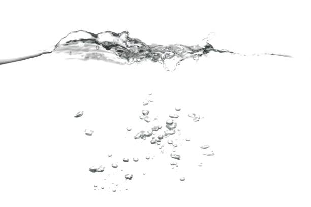 istock Water splash Blue with bubbles of air, on white background 809943664
