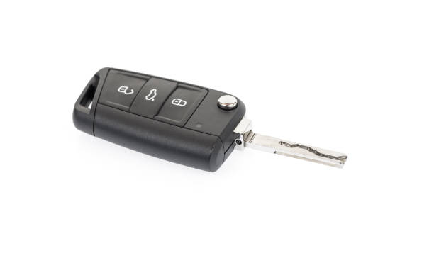 istock Car key isolated on white background 809947380