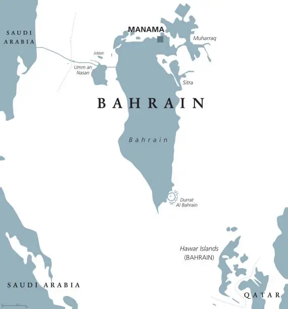 Vector illustration of Bahrain political map