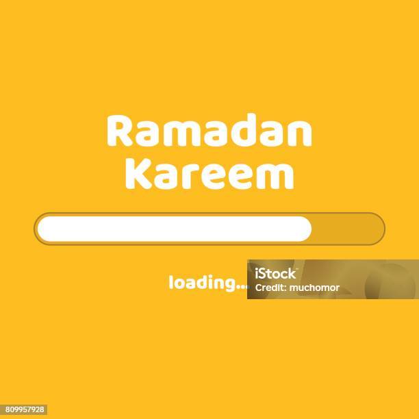 Ramadan Loading Flat Design Holiday Background Vector Illustration Loading Ramadan ...