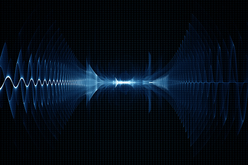 Abstract digital sound sonic wave background - oscilloscope