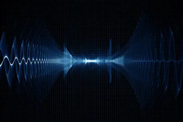 Photo of Abstract digital sound background - oscilloscope