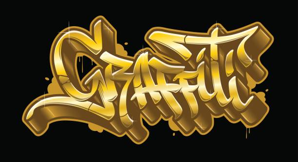 Graffiti Word In Golden Graffiti Style Gold Vector Text Stock