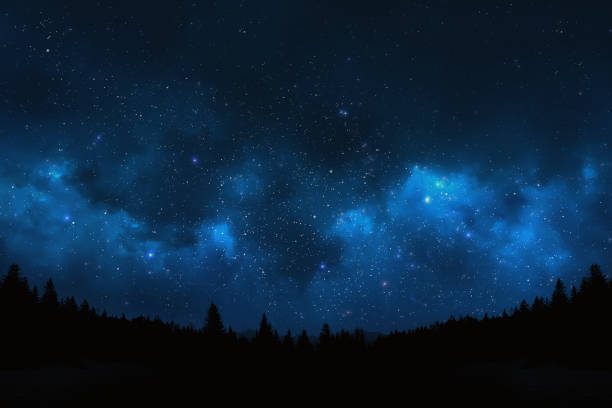 �밤하늘 가로 스톡 사진