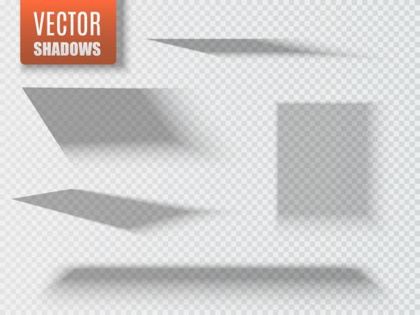ilustraciones, imágenes clip art, dibujos animados e iconos de stock de conjunto de sombra cuadrada transparente con bordes blandos aislados. vector de - sombra