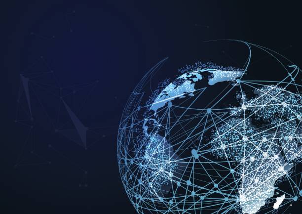 istock Global network connection. World map point and line composition concept of global business. Vector Illustration 809986328