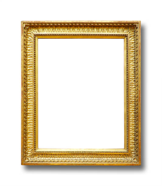 istock Golden vintage frame isolated on white background (Clipping Path) 809991792