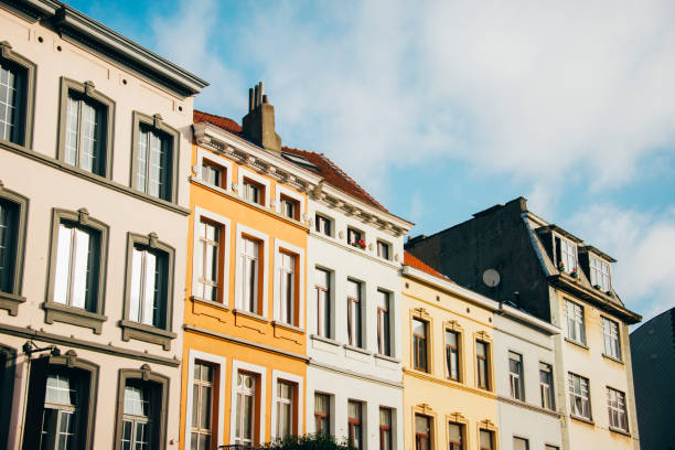 Old apartment buildings Some old apartment buildings in Brussels, Belgium. houses in brussels stock pictures, royalty-free photos & images