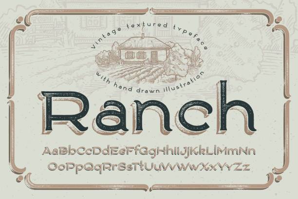 Vintage textured font named 
