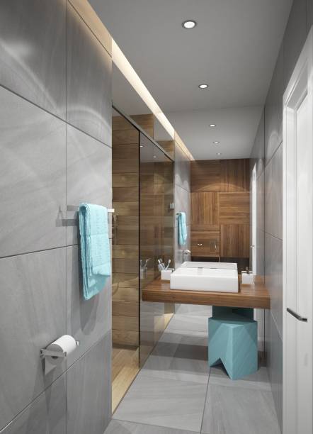 istock 3d rendering of a bathroom interior design 810002454