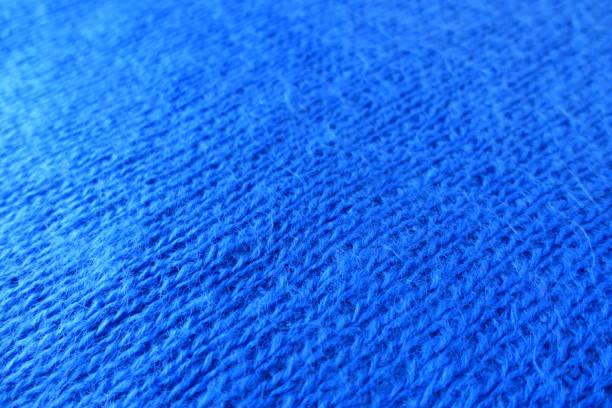 istock Daigonal view of blue handmade knit fabric 810005600