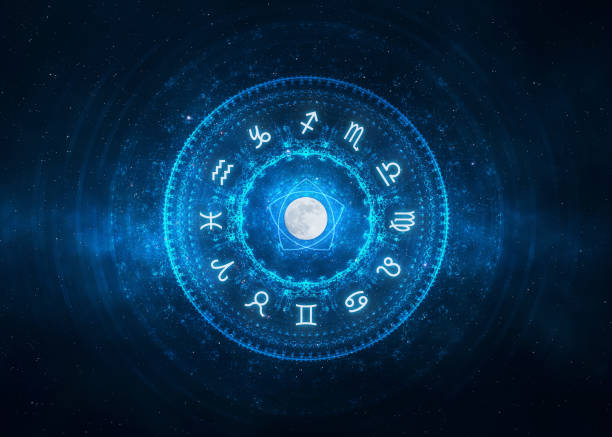 Zodiac Signs background Zodiac Signs - New age horoscope with universe space and stars pisces photos stock pictures, royalty-free photos & images