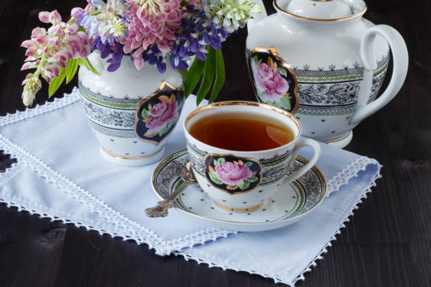 istock tea with garden flowers 810011600