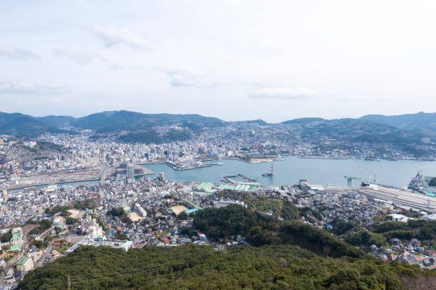 istock Nagasaki city in japan seen from Inasayama 810031424