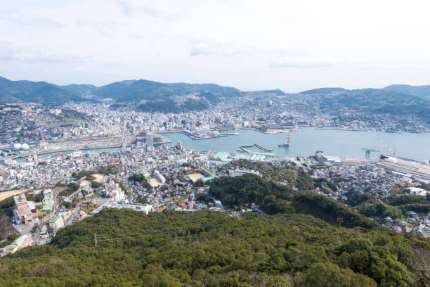 istock Nagasaki city in japan seen from Inasayama 810031454