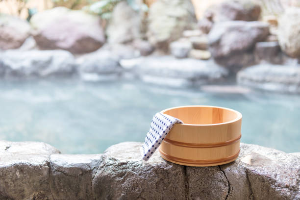 Japanese hot spring, open-air bath