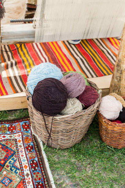 istock Set of Rolls of colotful string 810043424