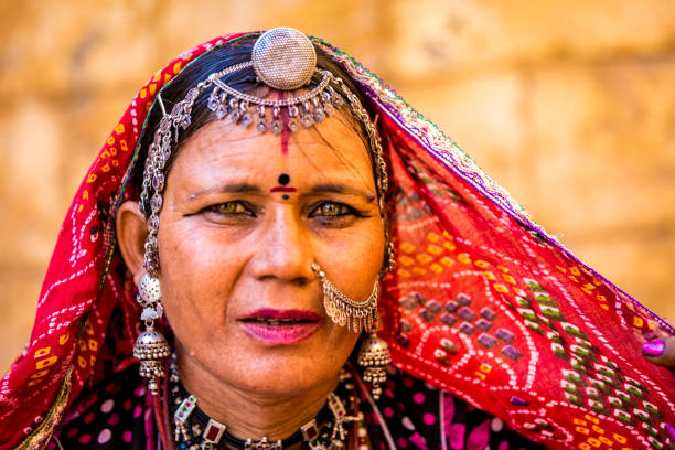 istock Indian gypsy girl, Jaisalmer, India 810052876