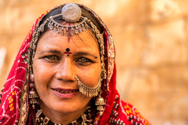 istock Indian gypsy girl, Jaisalmer, India 810053216