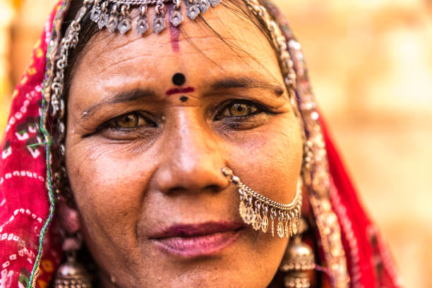 istock Indian gypsy girl, Jaisalmer, India 810053218