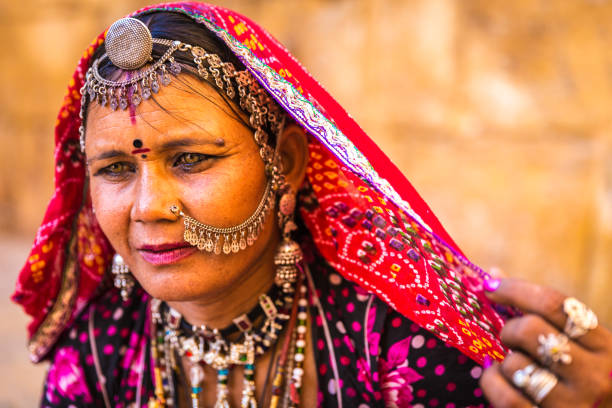 istock Indian gypsy girl, Jaisalmer, India 810053240