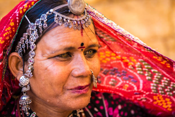 istock Indian gypsy girl, Jaisalmer, India 810053244