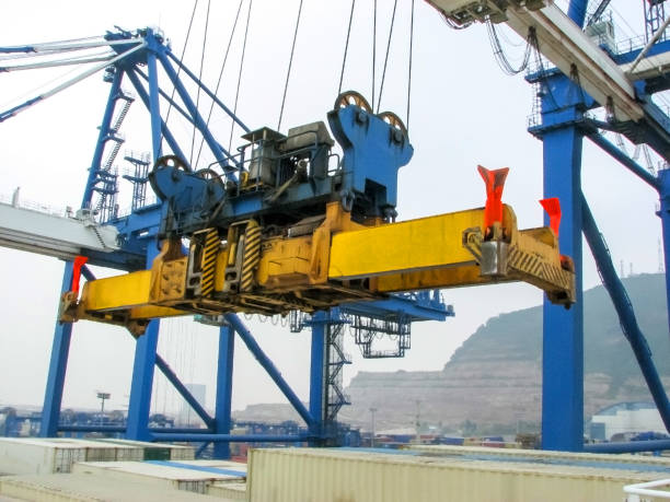 istock Container ship in port at container terminal. Ships of container ships stand in terminal of port on loading, unloading container 810067018