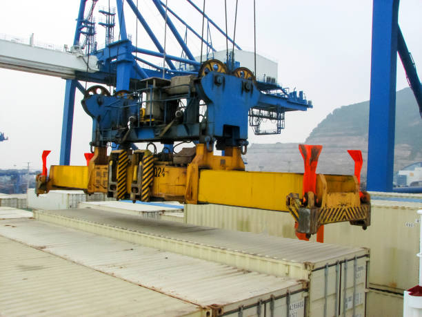 istock Container ship in port at container terminal. Ships of container ships stand in terminal of port on loading, unloading container 810067518