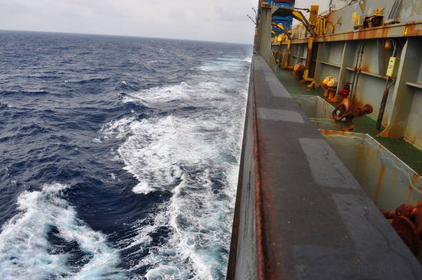 istock Container ship 's deck. Part of the vessel close-up. 810071978