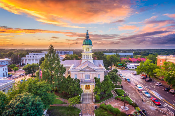 Athens, Georgia, USA City Hall Athens, Georgia, USA downtown cityscape. georgia landscape stock pictures, royalty-free photos & images