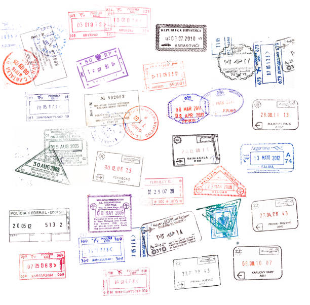 istock World passport stamps isolated on white 810081530