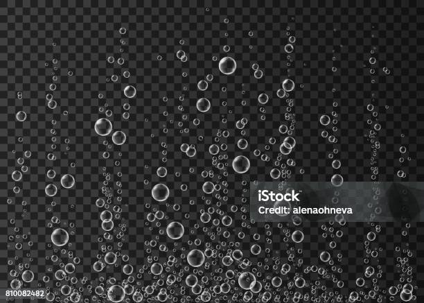 Underwater Fizzing Air Bubbles On Transparent Background Stock Illustration - Download Image Now