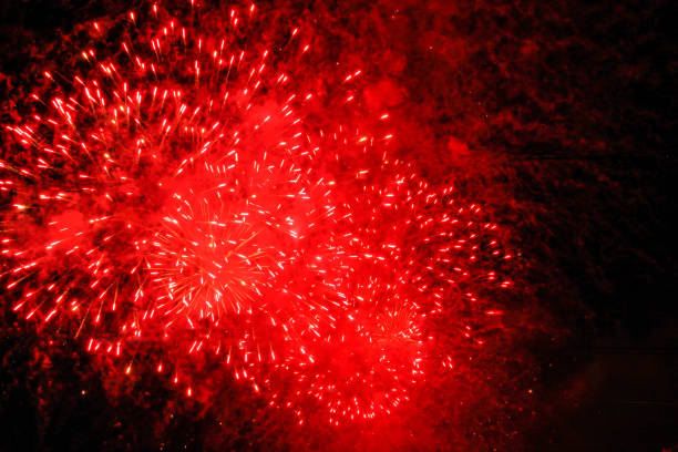 istock Red salute in the dark sky. 810089290