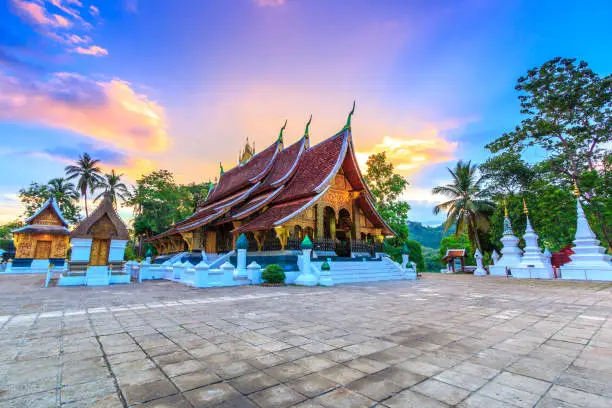 Photo of Wat Xieng Thong (Golden City Temple) in Luang Prabang, Laos. Xieng Thong temple is one of the most important of Lao monasteries.