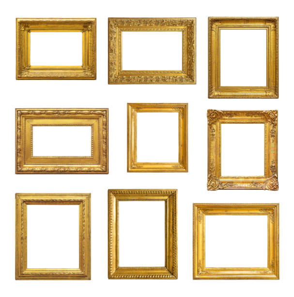 istock Set of golden vintage frame 810098838