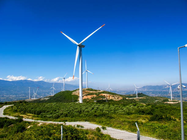 windfarm - wind turbine wind turbine yorkshire stock-fotos und bilder