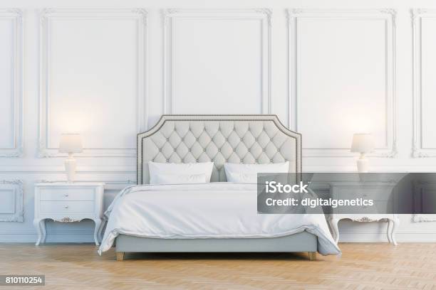 3d Render Of Beautiful Bedroom Stock Photo - Download Image Now - Bedroom, Luxury, Bed - Furniture