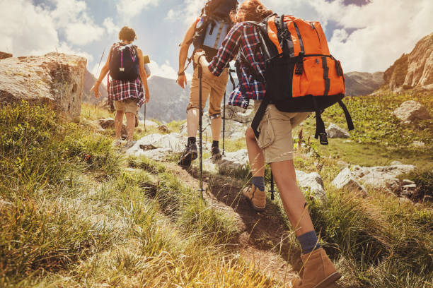 istock Climbing high to the mountain peak 810113326