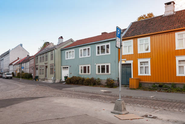 istock Old street view of Trondheim, Norway 810119084