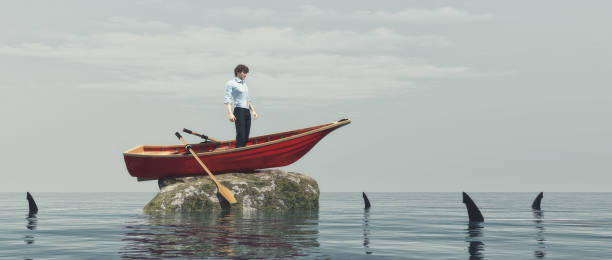 istock Young man in a boat 810130046
