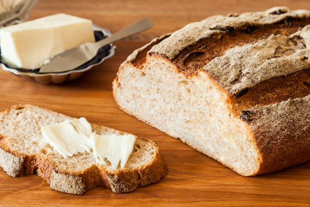 Whole Wheat Bread Closeup stock photo