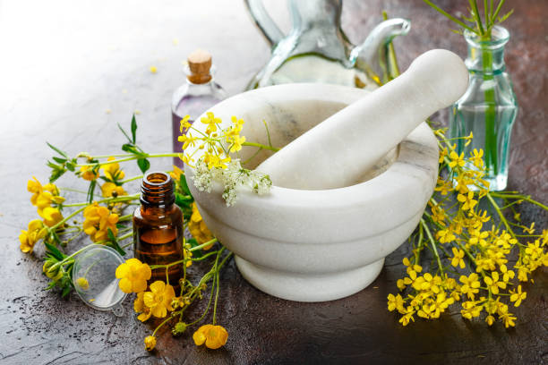 istock Essential oils and wild flowers 810135092