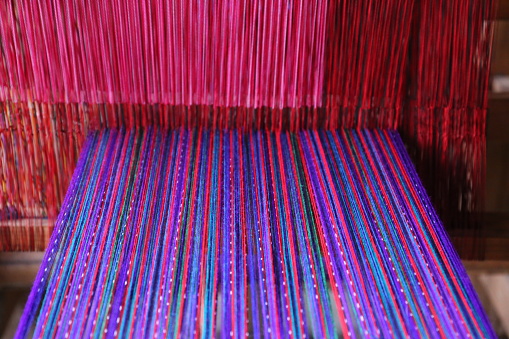 Colorful weaving work at Lago Atitlan - Guatemala
