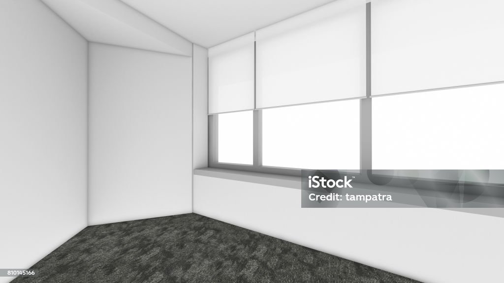 Empty Rendered Room Modern Empty Room 3d Render Interior Design Mock Up Illustration Stock ...